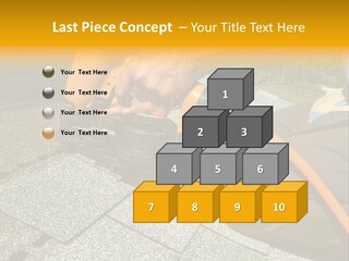 Carpenter Uses Nail Gun To Attach Asphalt Shingles To Roof PowerPoint Template