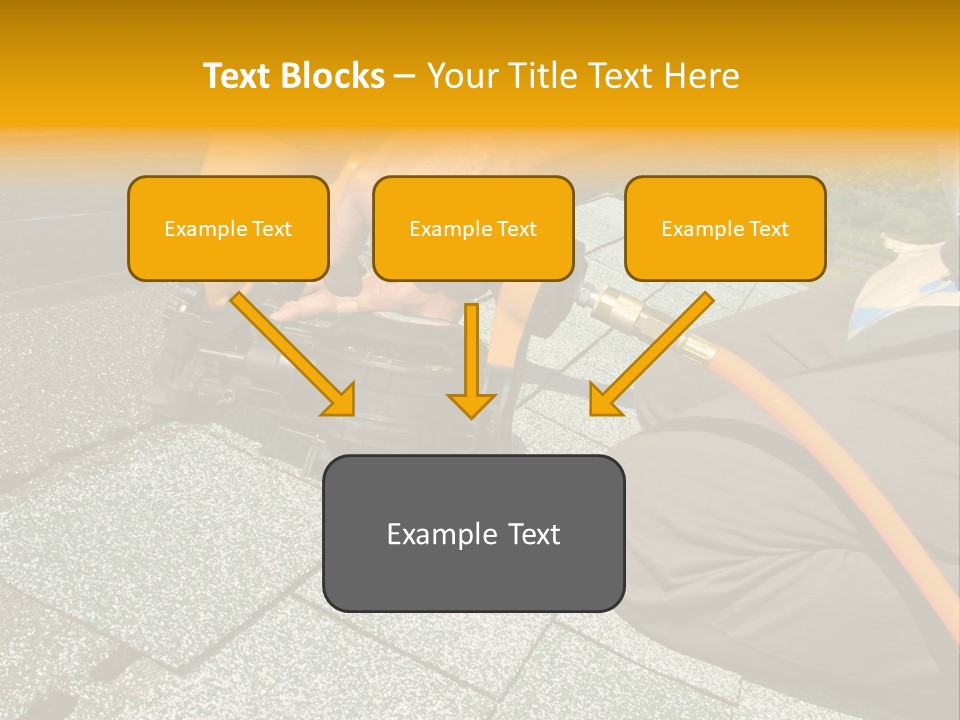 Carpenter Uses Nail Gun To Attach Asphalt Shingles To Roof PowerPoint Template