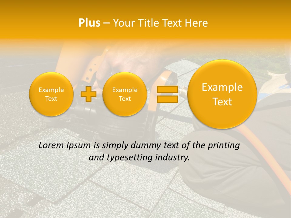 Carpenter Uses Nail Gun To Attach Asphalt Shingles To Roof PowerPoint Template