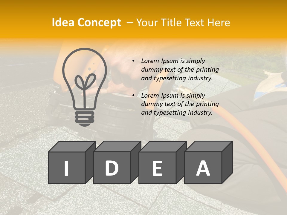 Carpenter Uses Nail Gun To Attach Asphalt Shingles To Roof PowerPoint Template