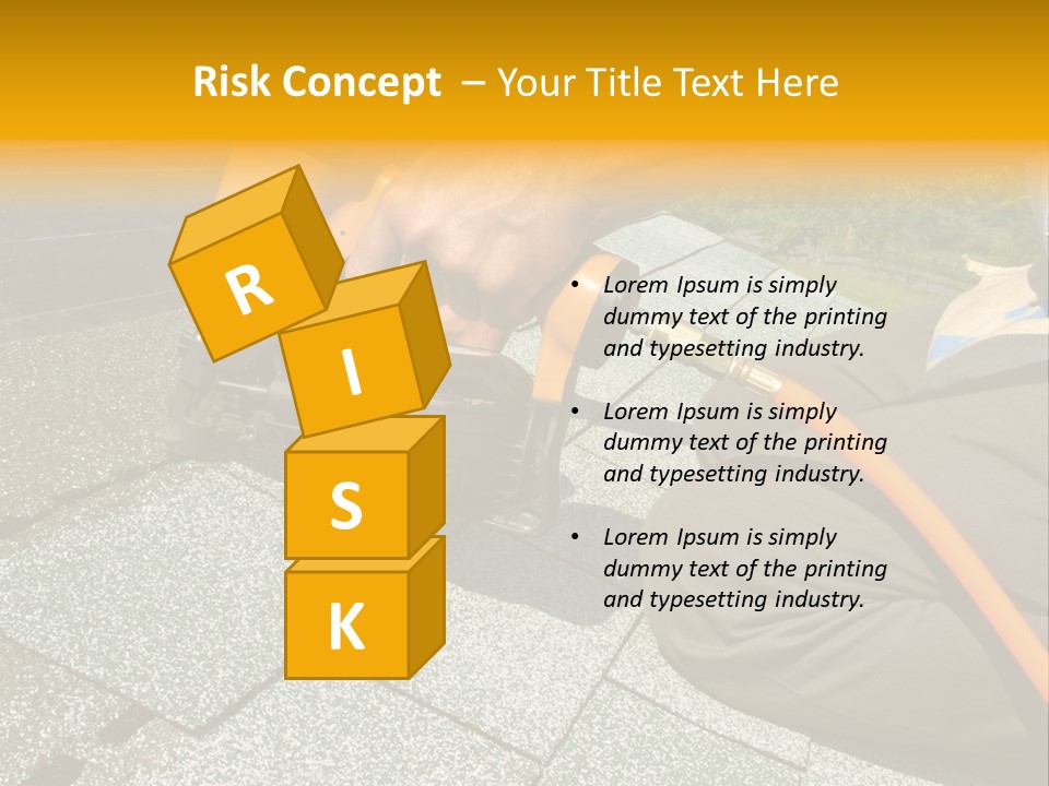 Carpenter Uses Nail Gun To Attach Asphalt Shingles To Roof PowerPoint Template