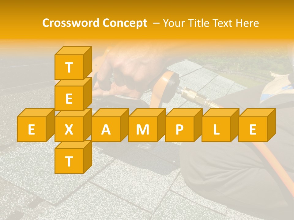 Carpenter Uses Nail Gun To Attach Asphalt Shingles To Roof PowerPoint Template