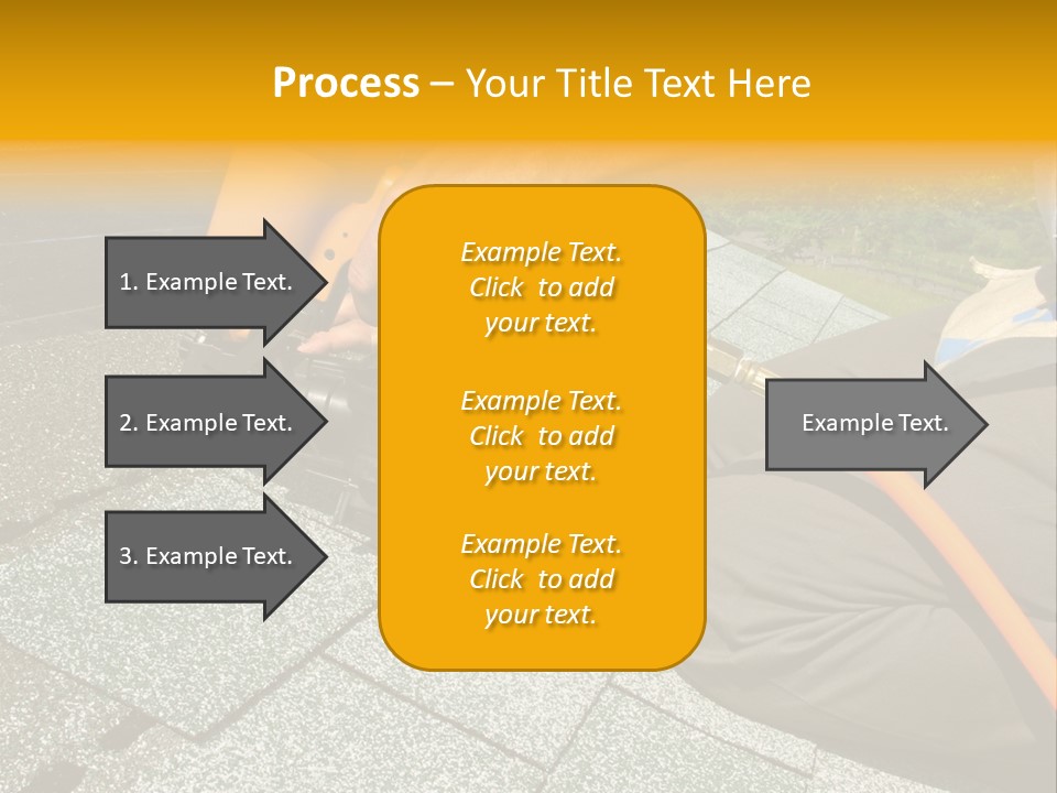 Carpenter Uses Nail Gun To Attach Asphalt Shingles To Roof PowerPoint Template