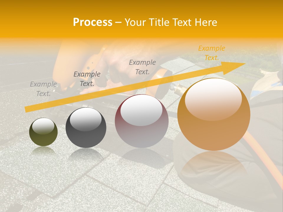 Carpenter Uses Nail Gun To Attach Asphalt Shingles To Roof PowerPoint Template
