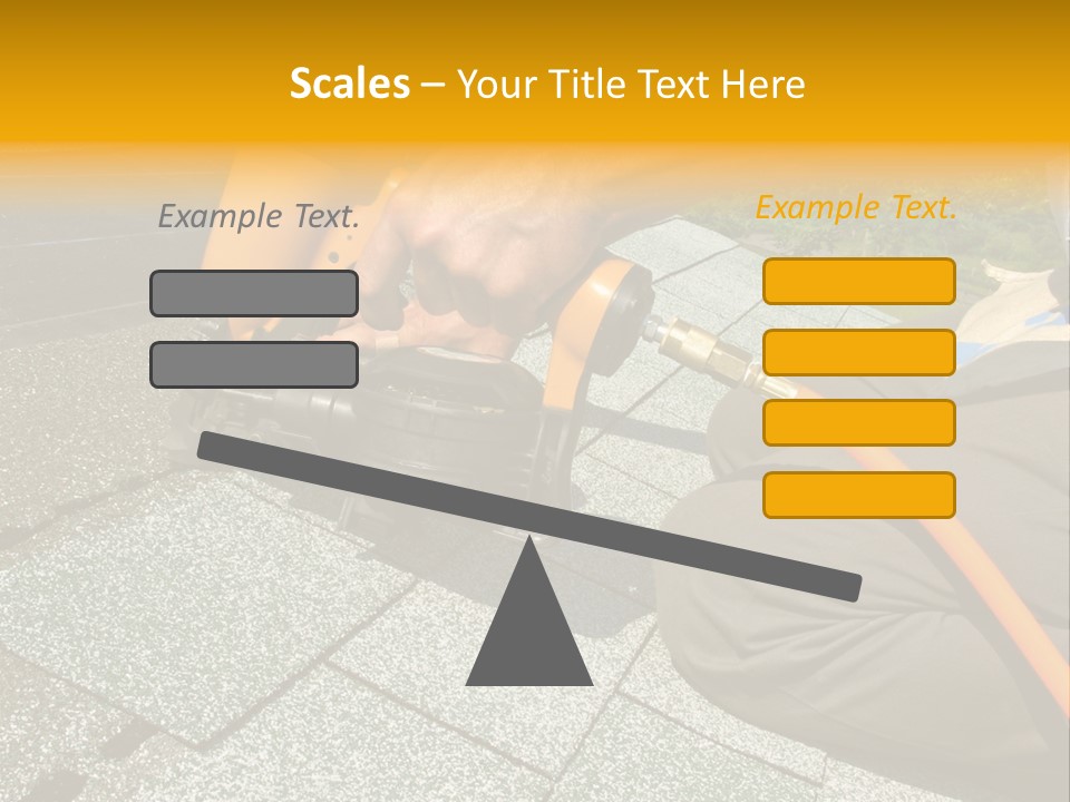 Carpenter Uses Nail Gun To Attach Asphalt Shingles To Roof PowerPoint Template