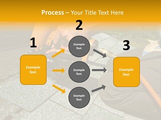 Carpenter Uses Nail Gun To Attach Asphalt Shingles To Roof PowerPoint Template