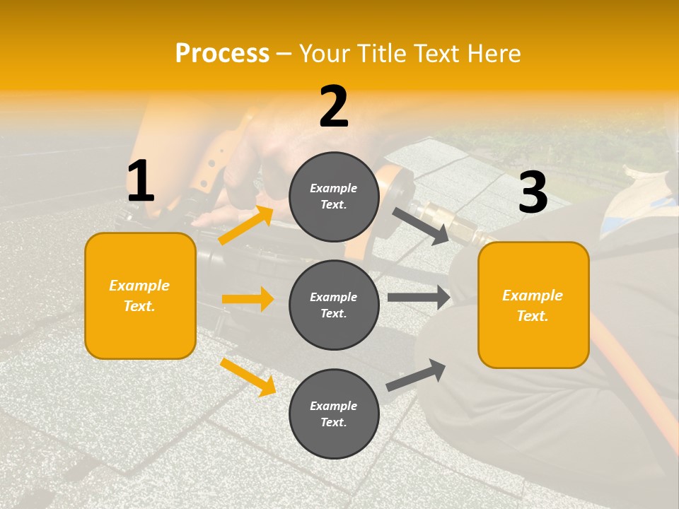 Carpenter Uses Nail Gun To Attach Asphalt Shingles To Roof PowerPoint Template
