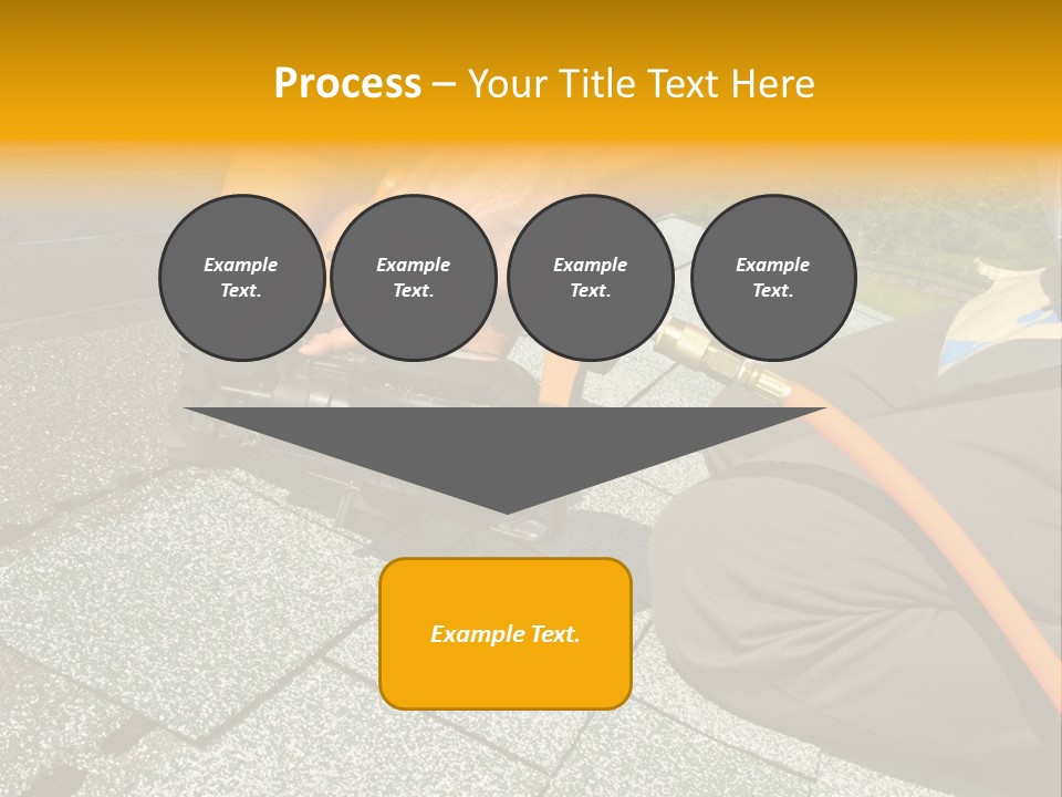 Carpenter Uses Nail Gun To Attach Asphalt Shingles To Roof PowerPoint Template
