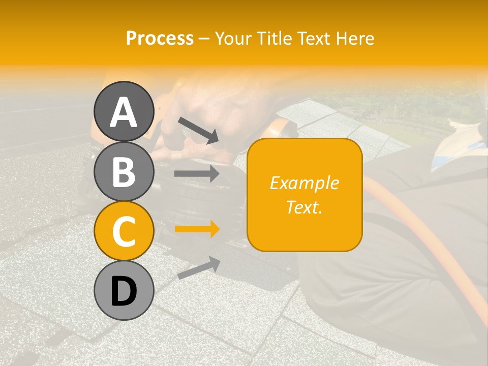 Carpenter Uses Nail Gun To Attach Asphalt Shingles To Roof PowerPoint Template