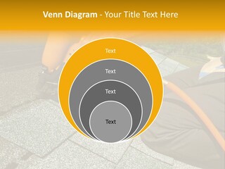 Carpenter Uses Nail Gun To Attach Asphalt Shingles To Roof PowerPoint Template