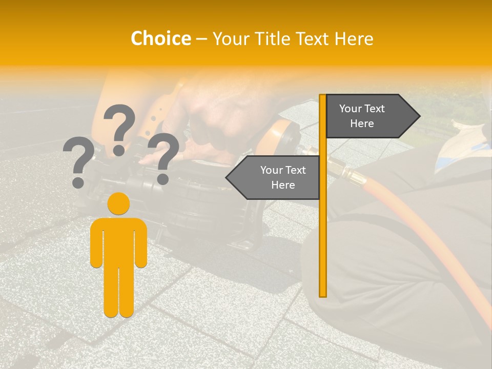 Carpenter Uses Nail Gun To Attach Asphalt Shingles To Roof PowerPoint Template