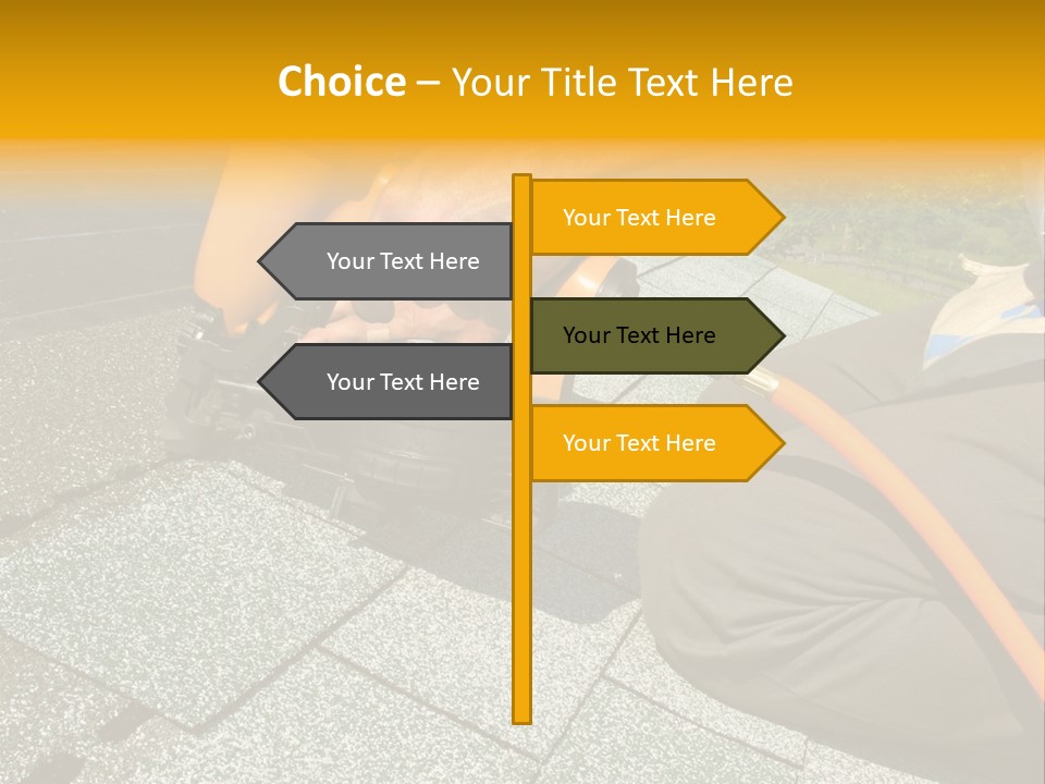 Carpenter Uses Nail Gun To Attach Asphalt Shingles To Roof PowerPoint Template