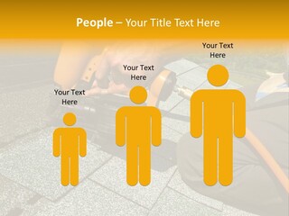 Carpenter Uses Nail Gun To Attach Asphalt Shingles To Roof PowerPoint Template