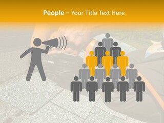 Carpenter Uses Nail Gun To Attach Asphalt Shingles To Roof PowerPoint Template