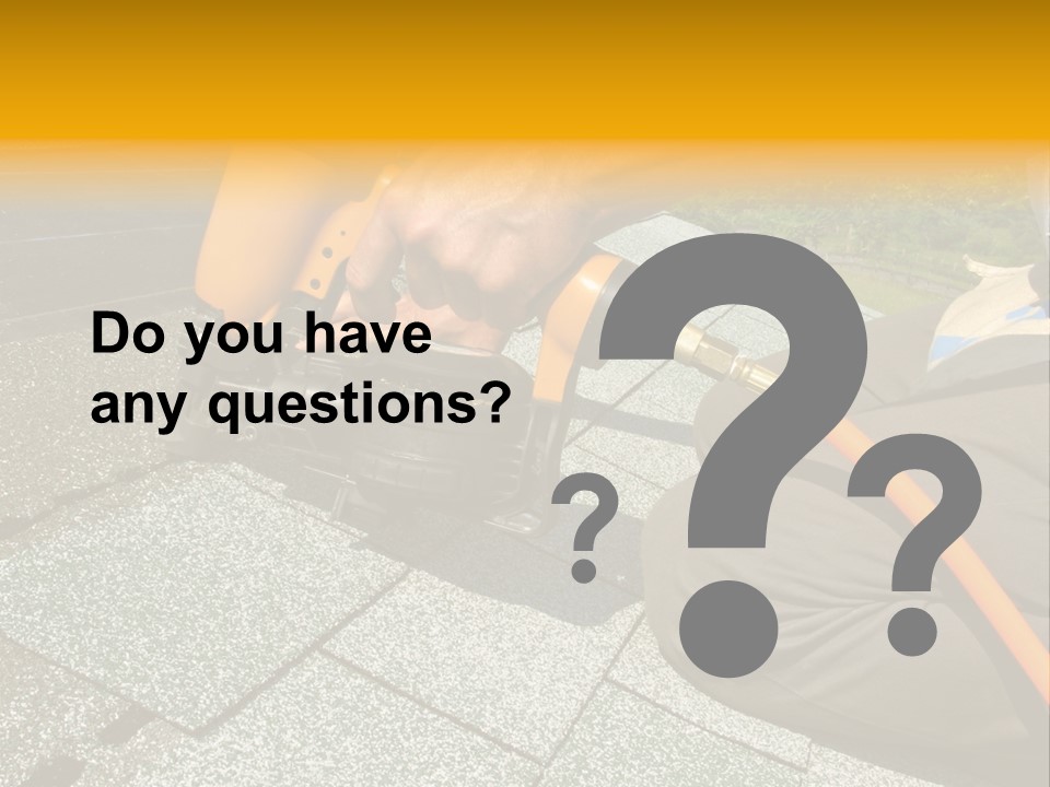 Carpenter Uses Nail Gun To Attach Asphalt Shingles To Roof PowerPoint Template