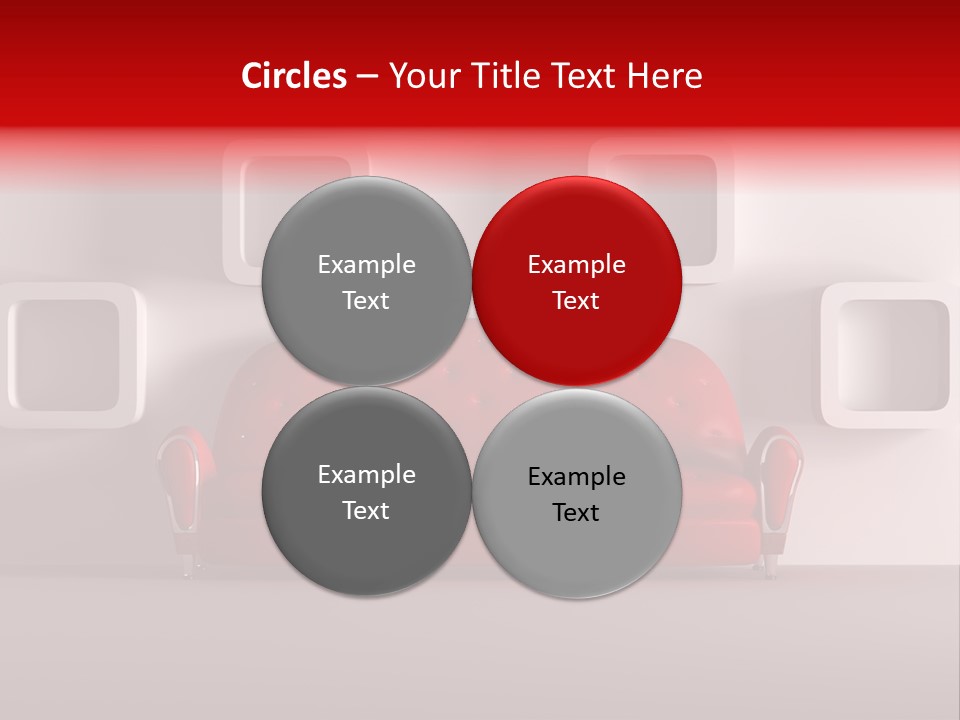 A Red Couch Sitting In Front Of A White Wall PowerPoint Template