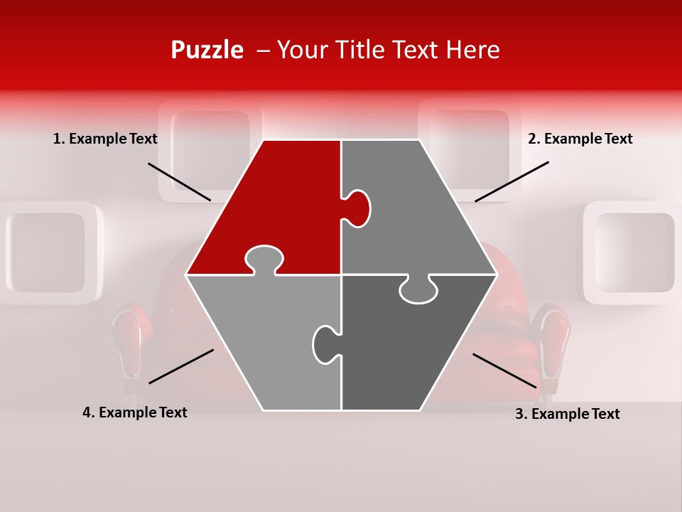 A Red Couch Sitting In Front Of A White Wall PowerPoint Template