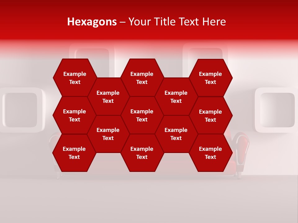 A Red Couch Sitting In Front Of A White Wall PowerPoint Template