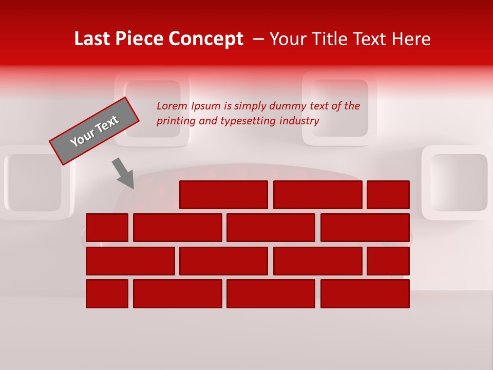 A Red Couch Sitting In Front Of A White Wall PowerPoint Template