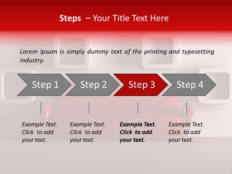 A Red Couch Sitting In Front Of A White Wall PowerPoint Template
