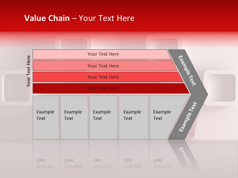 A Red Couch Sitting In Front Of A White Wall PowerPoint Template