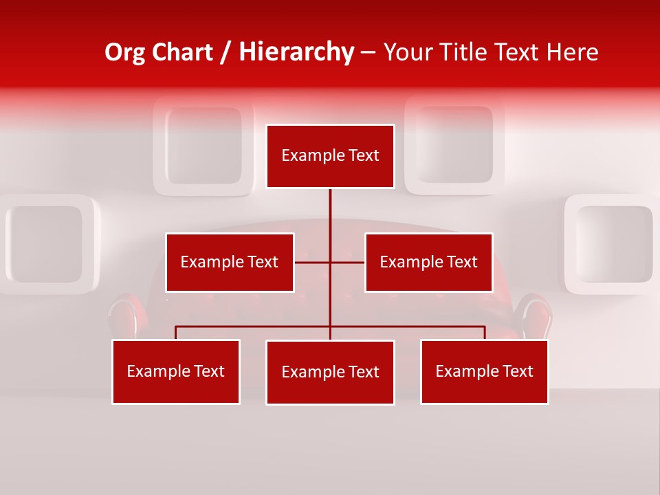 A Red Couch Sitting In Front Of A White Wall PowerPoint Template