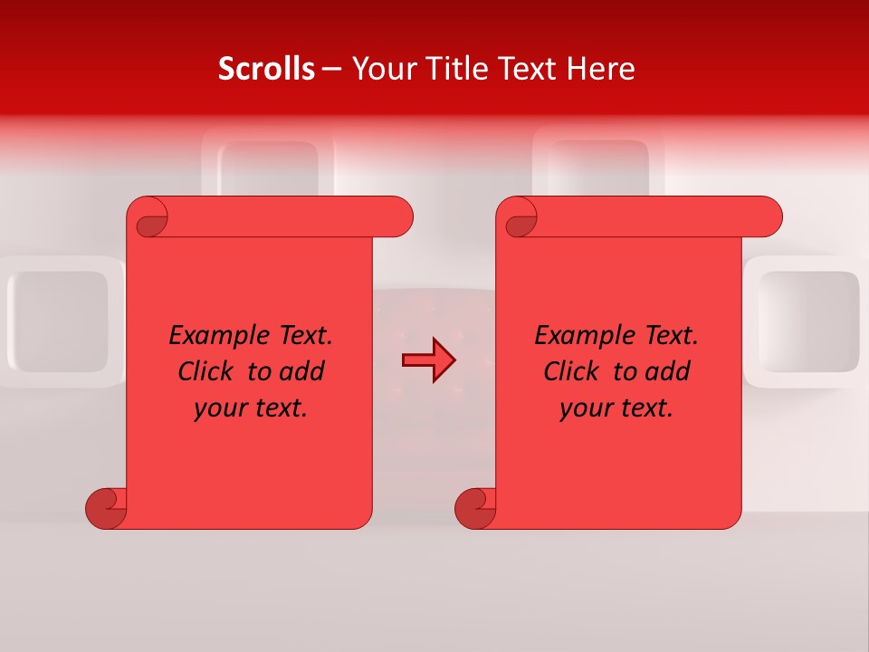 A Red Couch Sitting In Front Of A White Wall PowerPoint Template