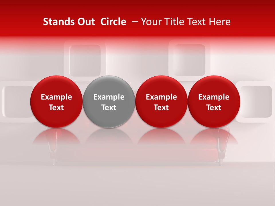 A Red Couch Sitting In Front Of A White Wall PowerPoint Template