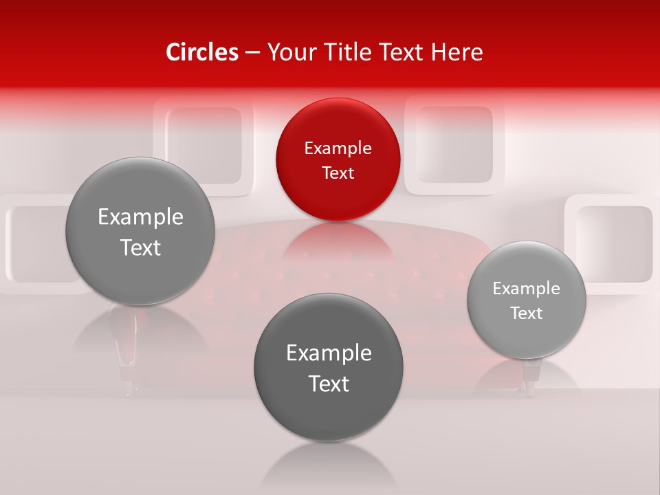 A Red Couch Sitting In Front Of A White Wall PowerPoint Template