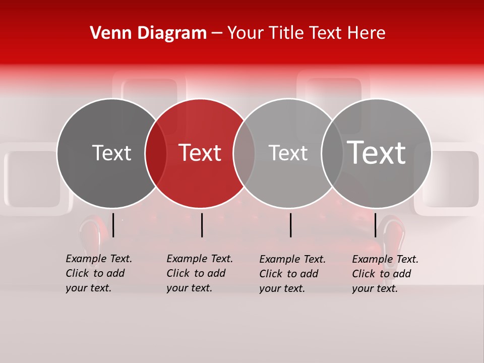 A Red Couch Sitting In Front Of A White Wall PowerPoint Template
