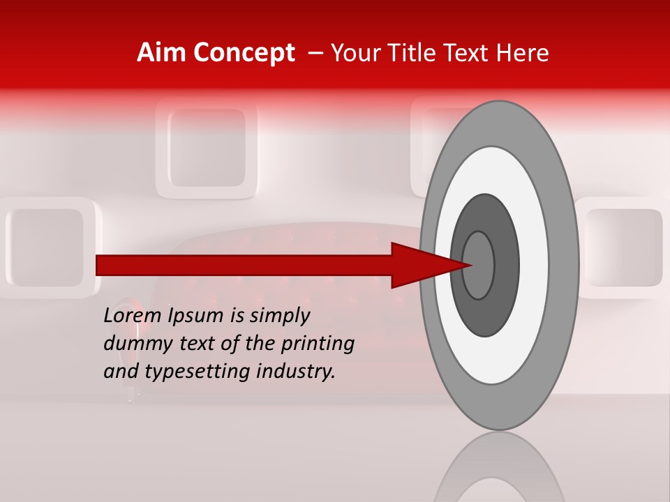A Red Couch Sitting In Front Of A White Wall PowerPoint Template