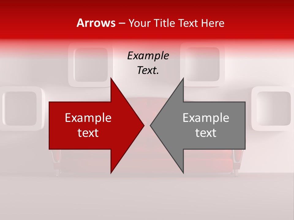 A Red Couch Sitting In Front Of A White Wall PowerPoint Template