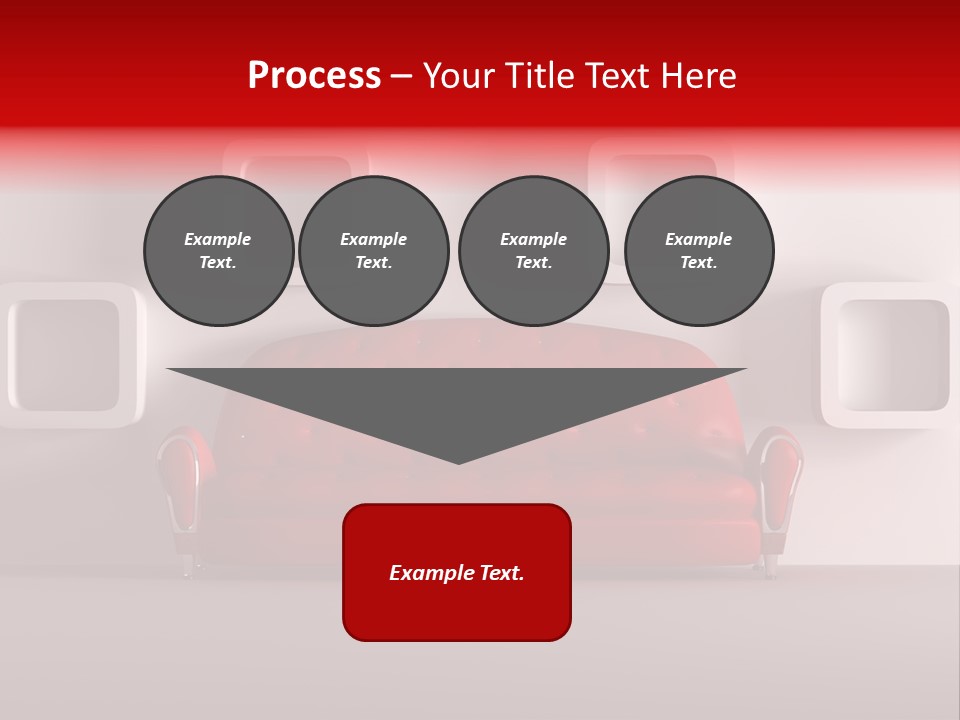 A Red Couch Sitting In Front Of A White Wall PowerPoint Template