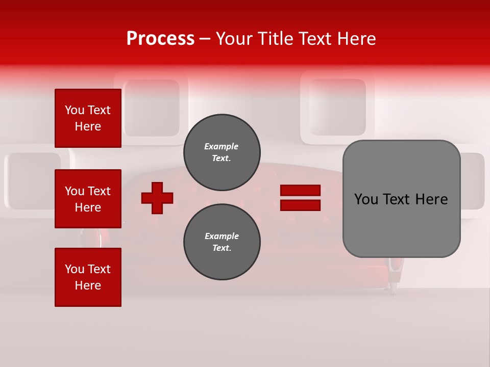 A Red Couch Sitting In Front Of A White Wall PowerPoint Template