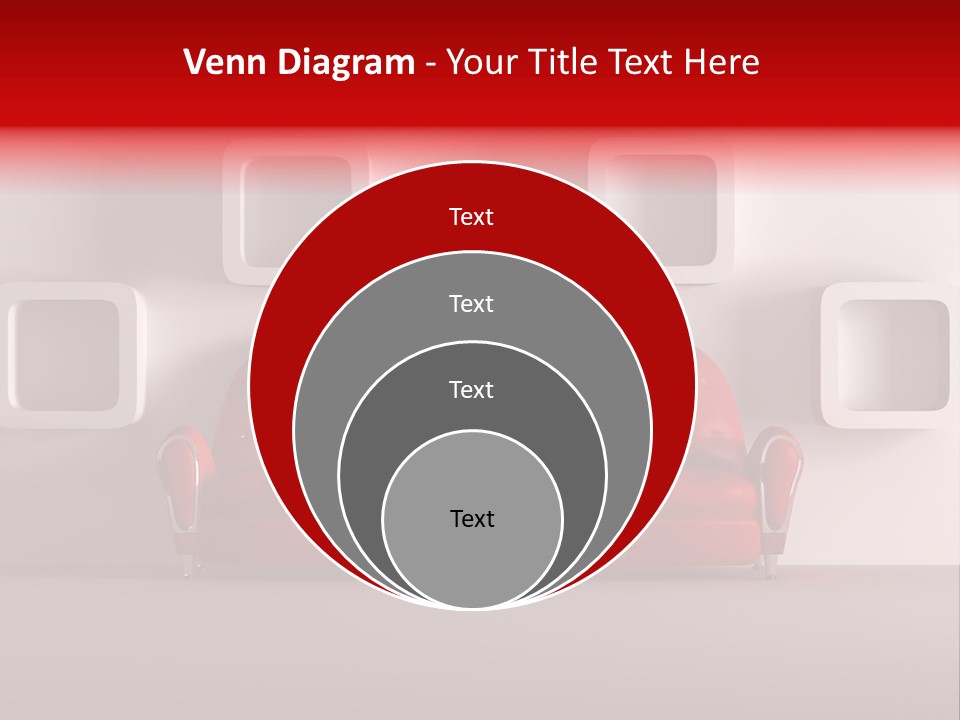 A Red Couch Sitting In Front Of A White Wall PowerPoint Template