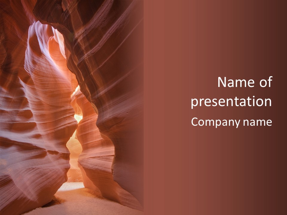 Slot Canyon In Page Arizona, Usa. PowerPoint Template