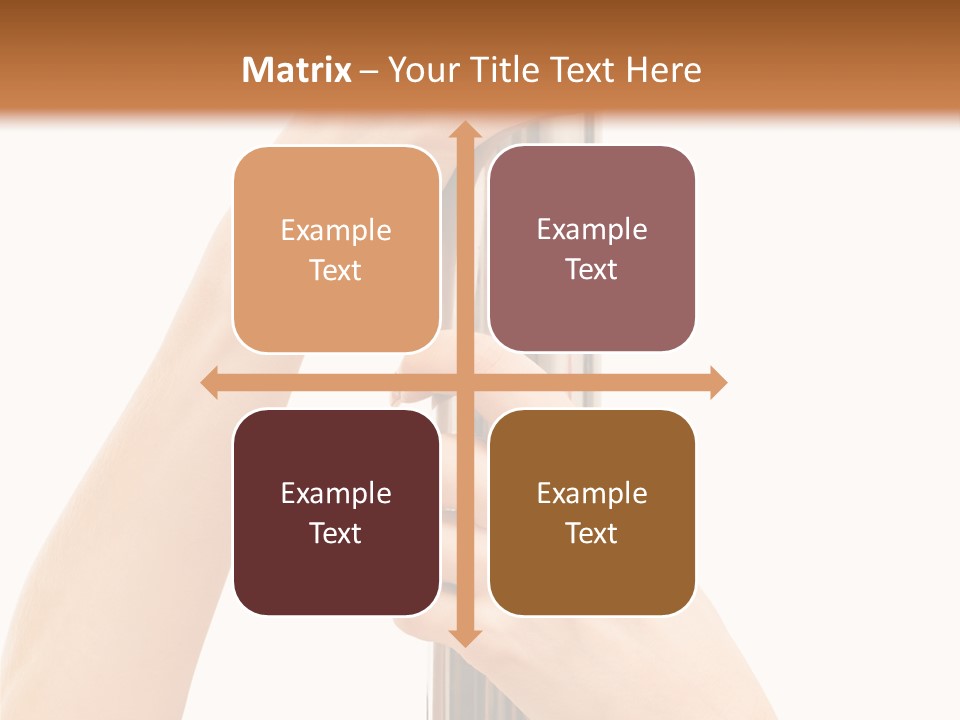 Female Hands Hold On To Pole Over White PowerPoint Template