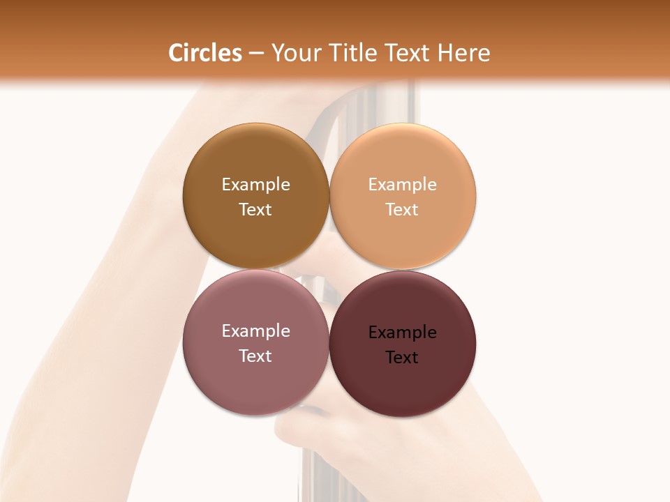 Female Hands Hold On To Pole Over White PowerPoint Template