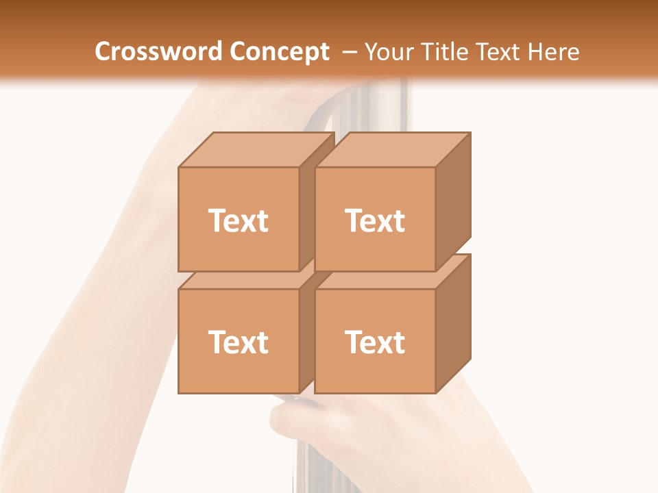 Female Hands Hold On To Pole Over White PowerPoint Template