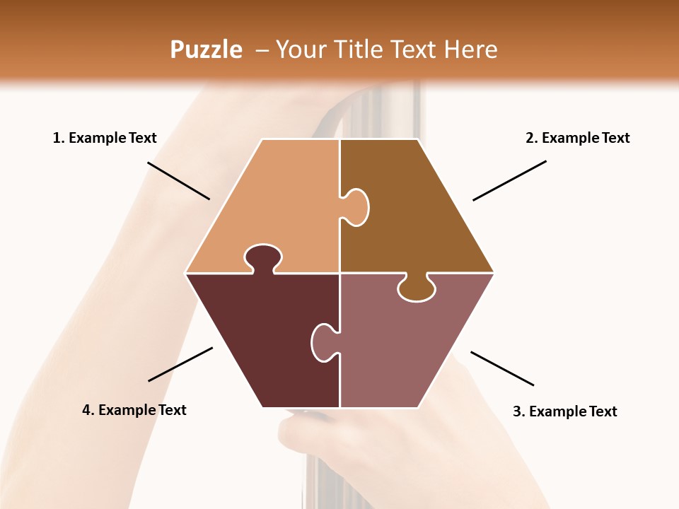 Female Hands Hold On To Pole Over White PowerPoint Template
