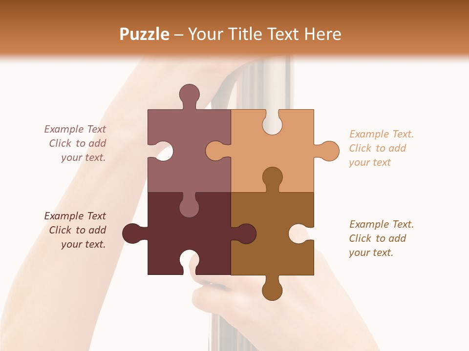 Female Hands Hold On To Pole Over White PowerPoint Template