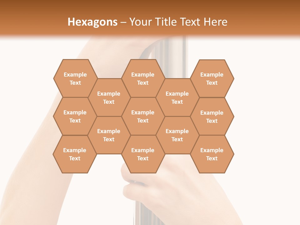 Female Hands Hold On To Pole Over White PowerPoint Template