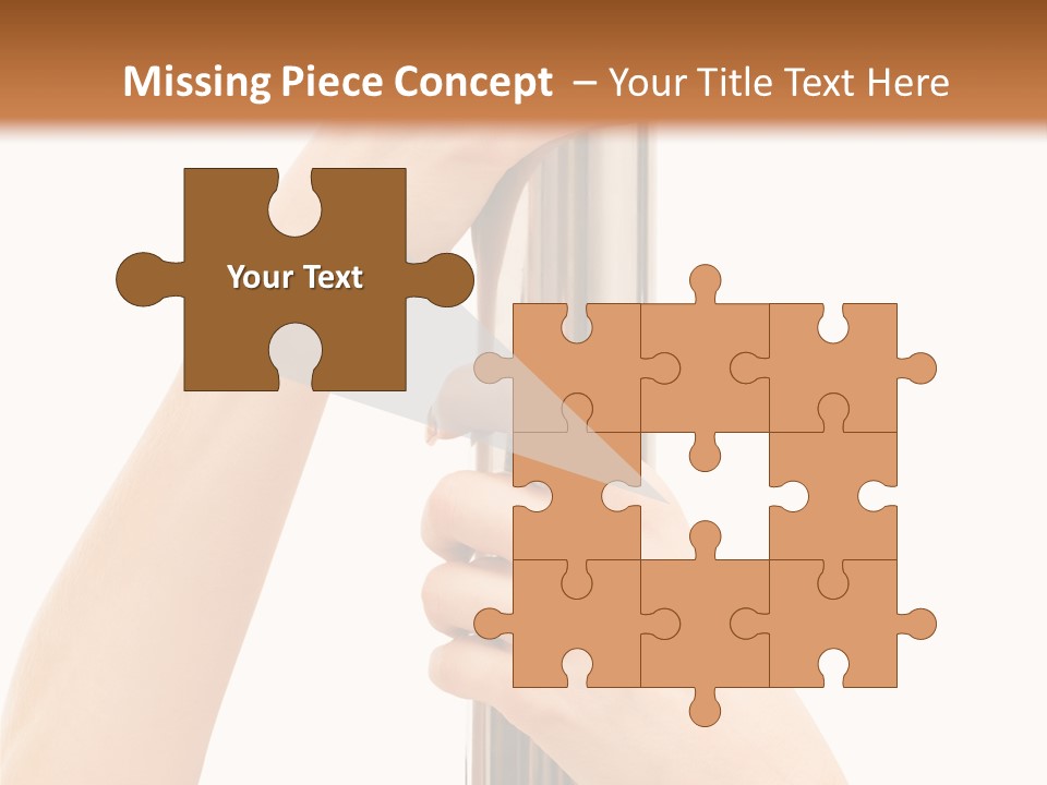 Female Hands Hold On To Pole Over White PowerPoint Template