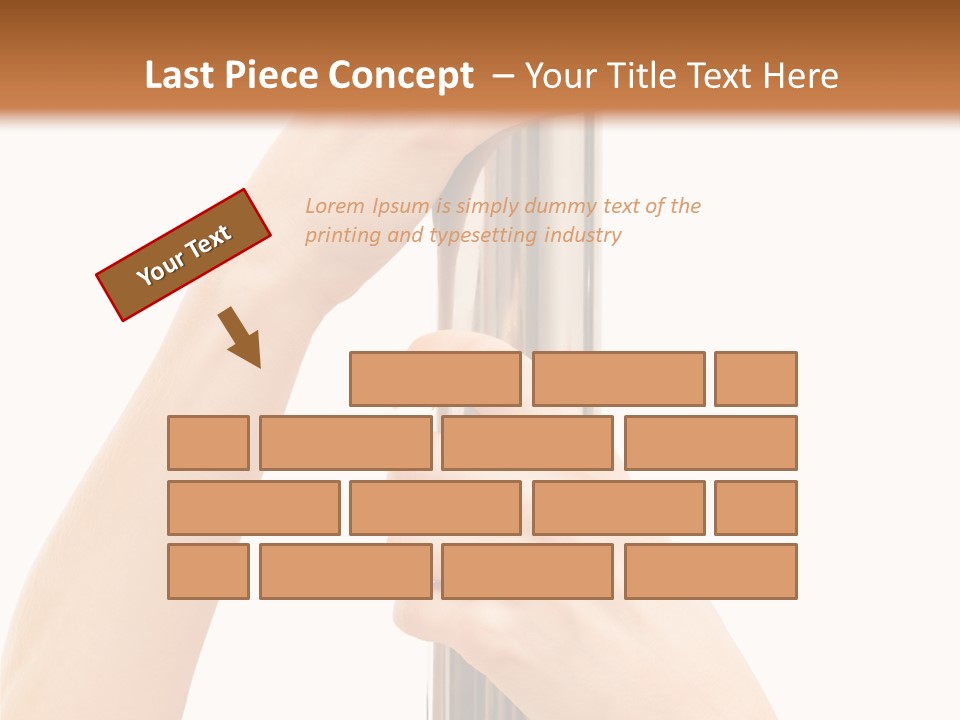 Female Hands Hold On To Pole Over White PowerPoint Template