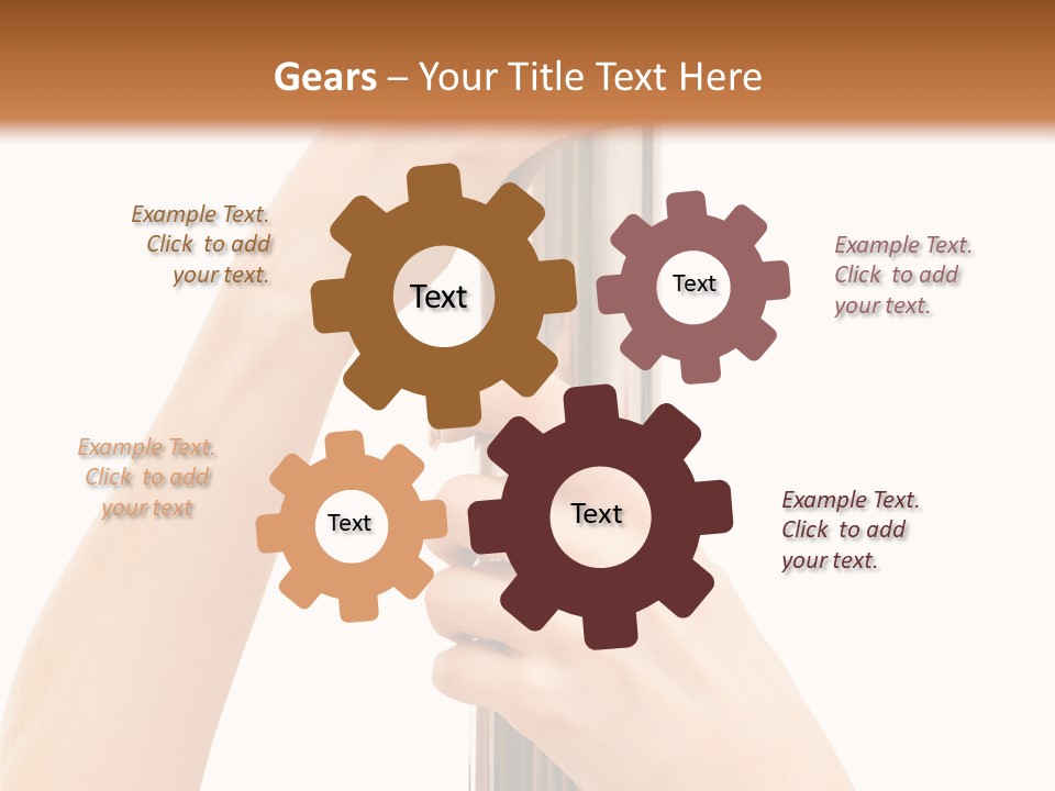 Female Hands Hold On To Pole Over White PowerPoint Template