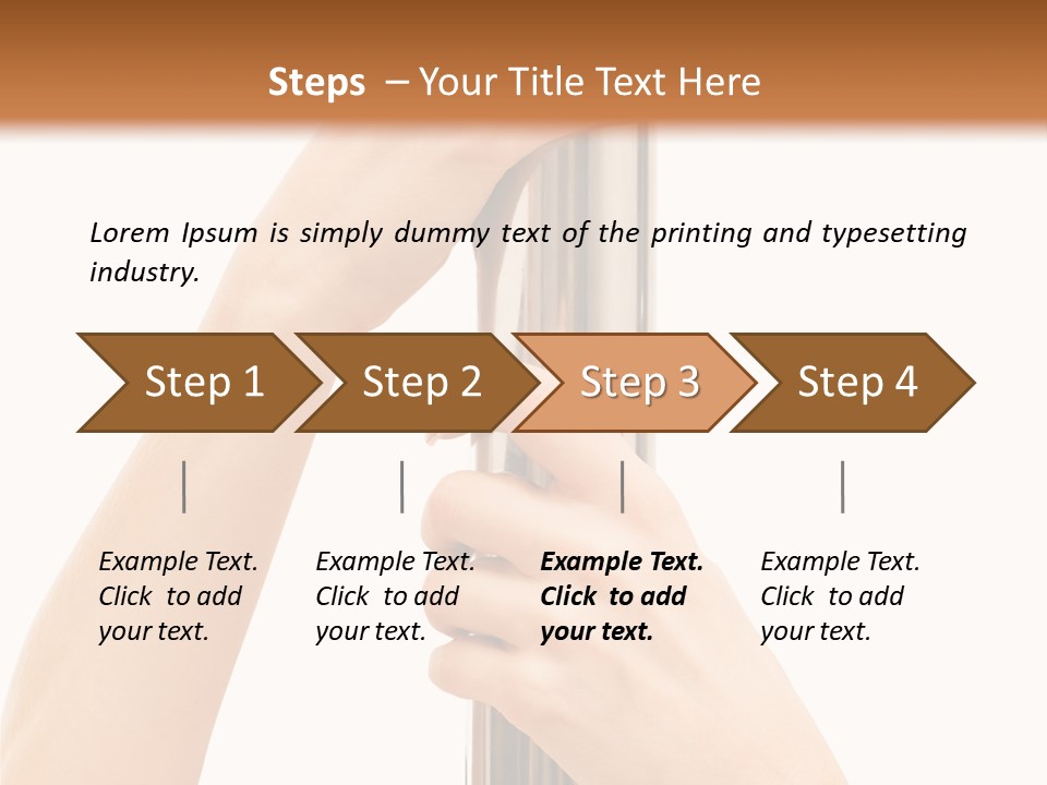 Female Hands Hold On To Pole Over White PowerPoint Template