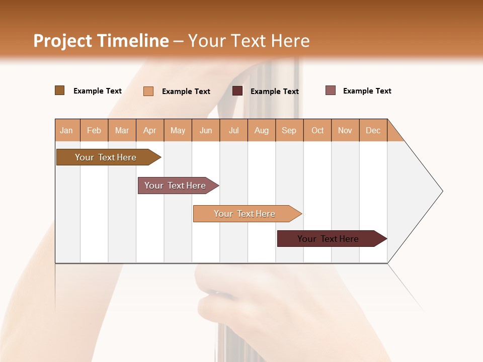 Female Hands Hold On To Pole Over White PowerPoint Template