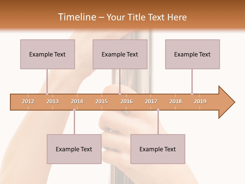 Female Hands Hold On To Pole Over White PowerPoint Template