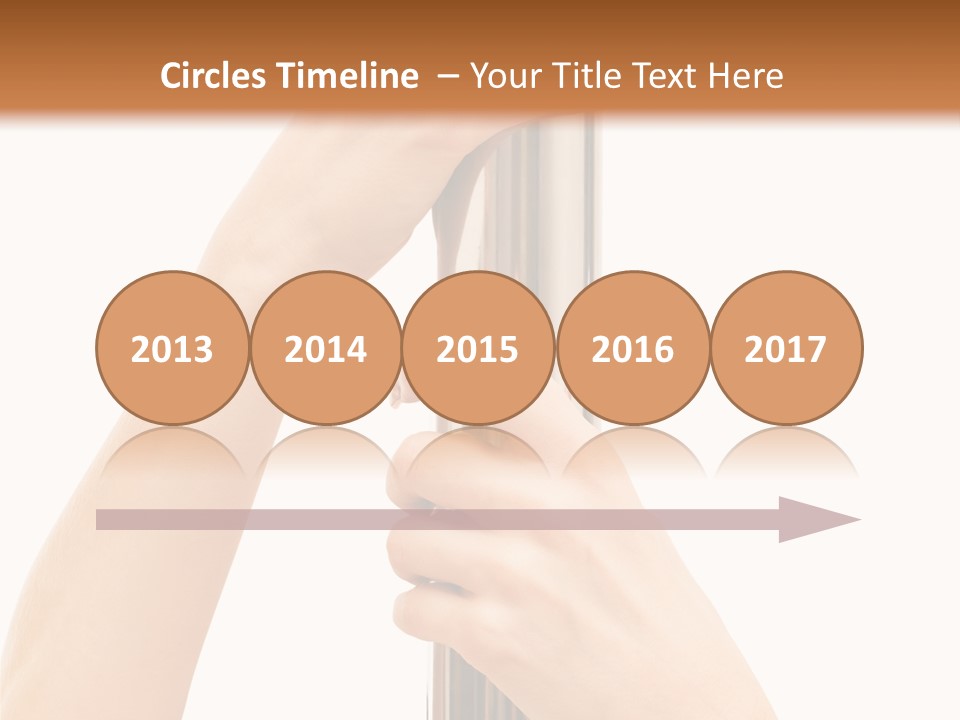 Female Hands Hold On To Pole Over White PowerPoint Template