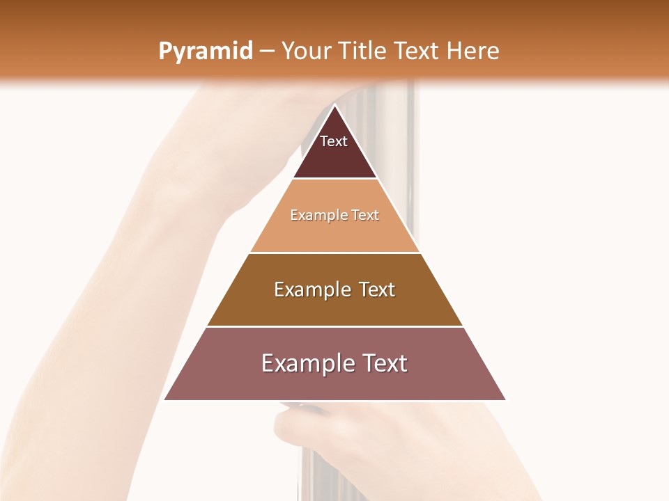 Female Hands Hold On To Pole Over White PowerPoint Template